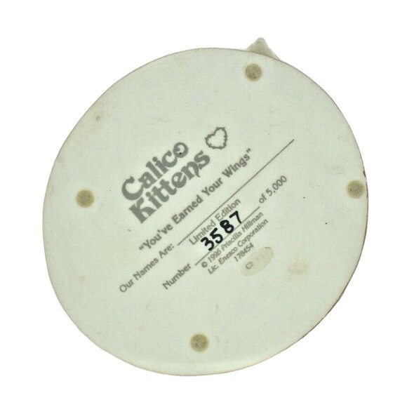 Enesco Calico KittensYou've Earned Your Wings Limited Edition Figurine - Picture 5 of 5